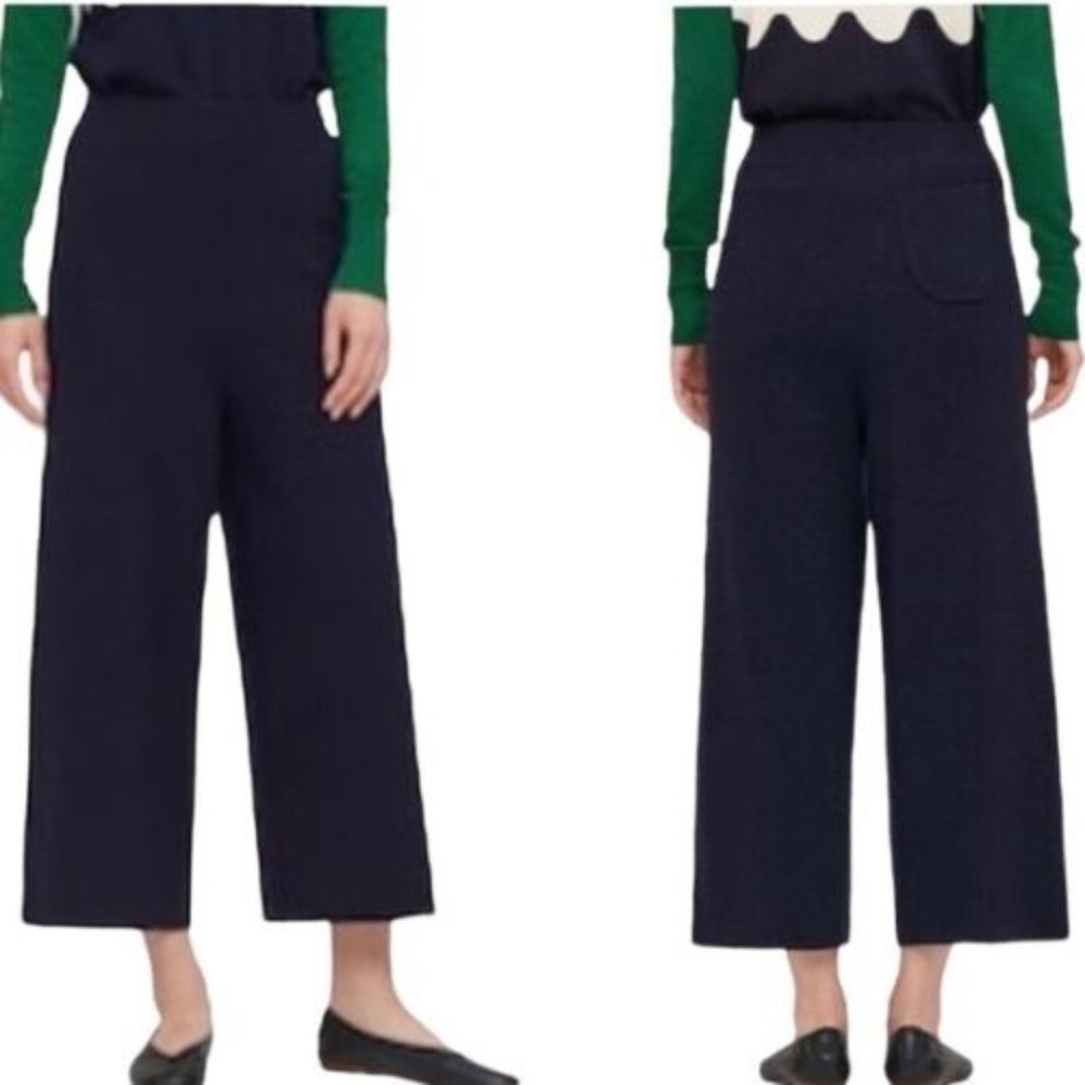 UNIQLO MARIMEKKO STRETCH WOOL BLEND WIDE LEG HIGH WAIST CROPPED PANTS sz S
